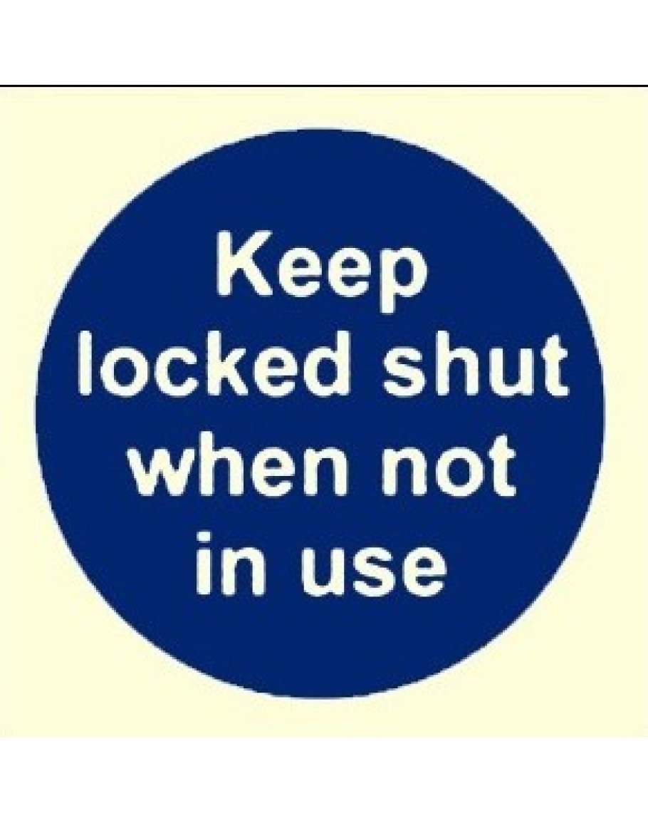 Stewart Superior Schild „Keep Locked Shut“ – Selbstklebend, 5 Stück